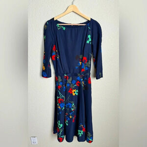 Eshakti Custom Dress Size Small Blue Floral Midi Pink Green Yellow